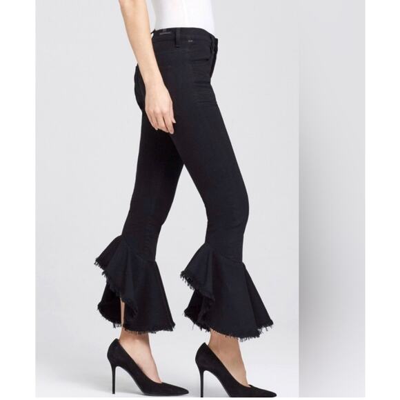 Citizen of Humanity - Women’s Drew Flounce High Rise Black Jean Pants Size: 26 - Picture 3 of 11